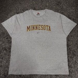 Vintage Nike Team Gray Minnesota University Short Sleeve Tee Center Swoosh